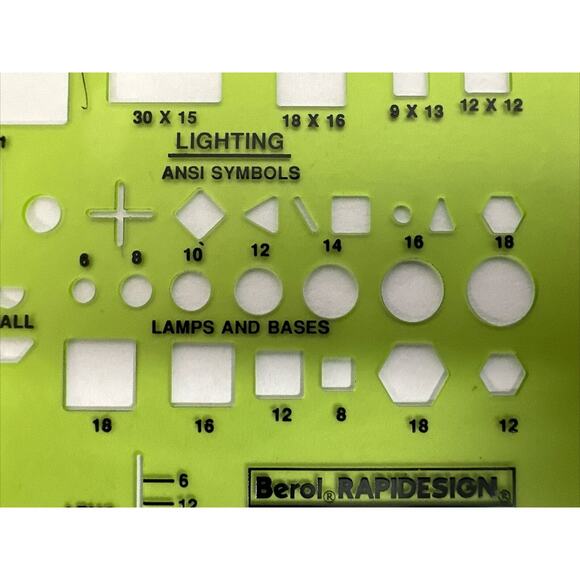 Berol Rapidesign Interior Design Living and Dining Room R-718 Template - Picture 4 of 7